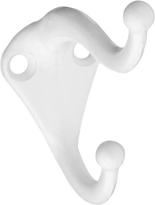 Alt view image 3 of 7 - National, N248-369, 2 Pack, White, Coat & Hat Hook