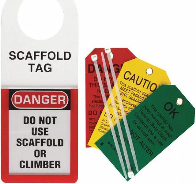 Main image of BRADY 48112 Scaffold Stat Hldr and Tag,12 x 4-1/2 In