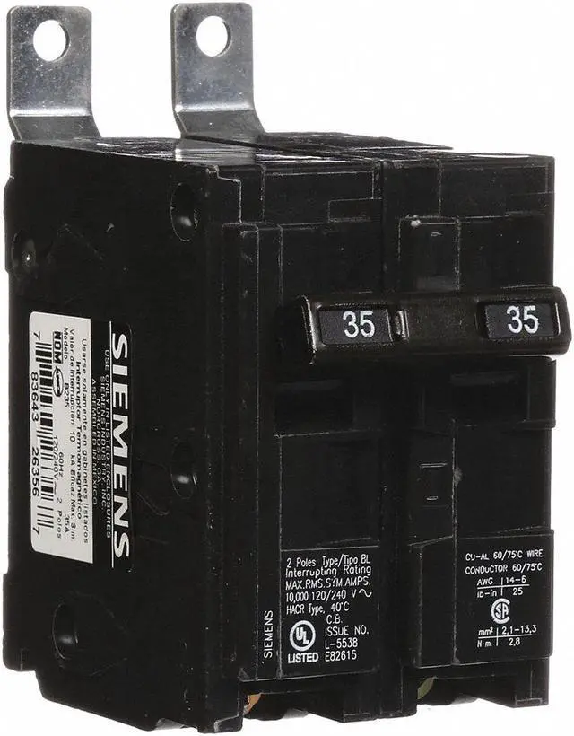 Main image of SIEMENS B235 Miniature Circuit Breaker, BL Series, 35A, 2 Pole, 120/240V AC,