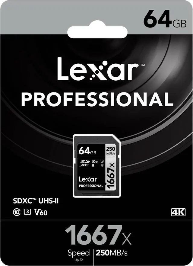 Alt view image 4 of 10 - Lexar Professional 1667x 64GB SDXC UHS-II/U3 Memory Card #LSD64GCBNA1667