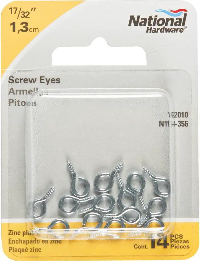 Alt view image 3 of 7 - National #216-1/2 Zinc Small Screw Eye (14 Ct.) N118356