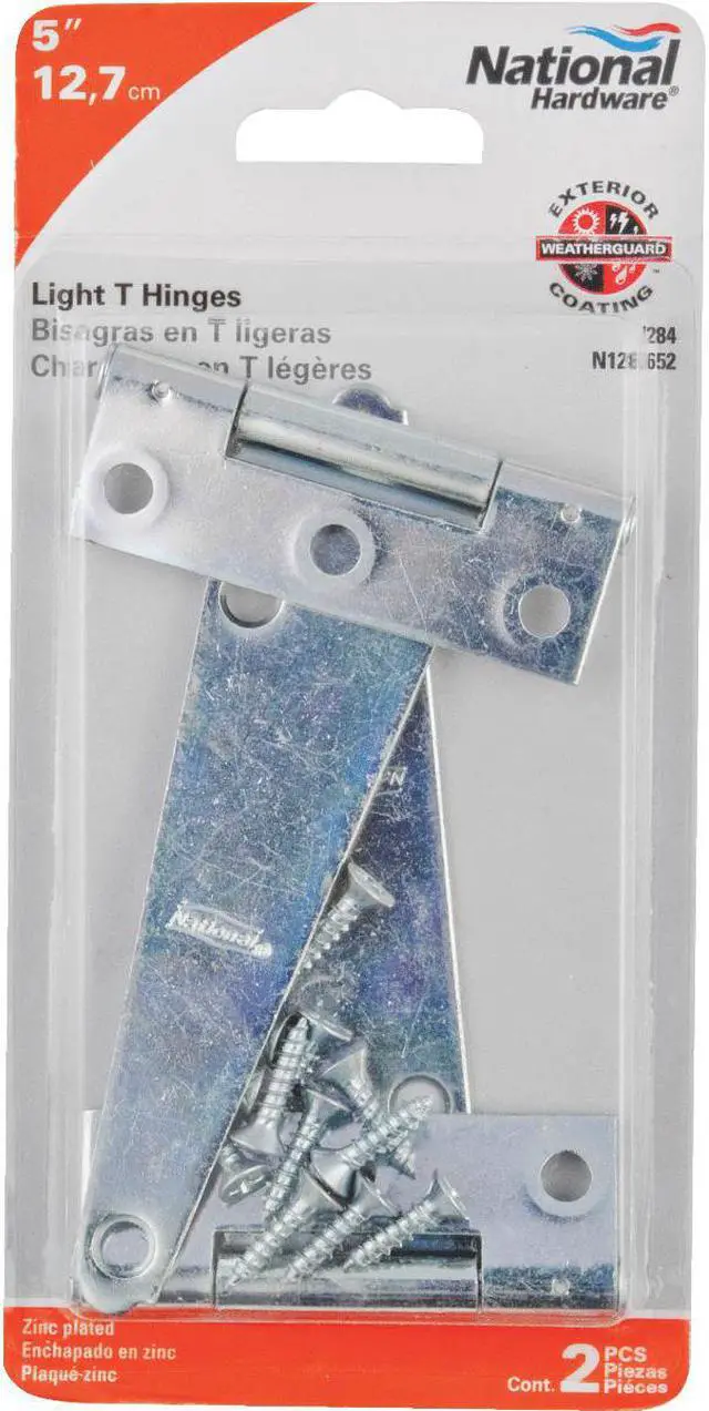 Alt view image 4 of 8 - National 5 In. Light Duty T-Hinge With Screw (2 Count) N128652
