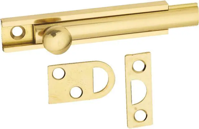 Alt view image 3 of 7 - National Gallery Series 3 In. Polished Brass Door Surface Bolt N197970