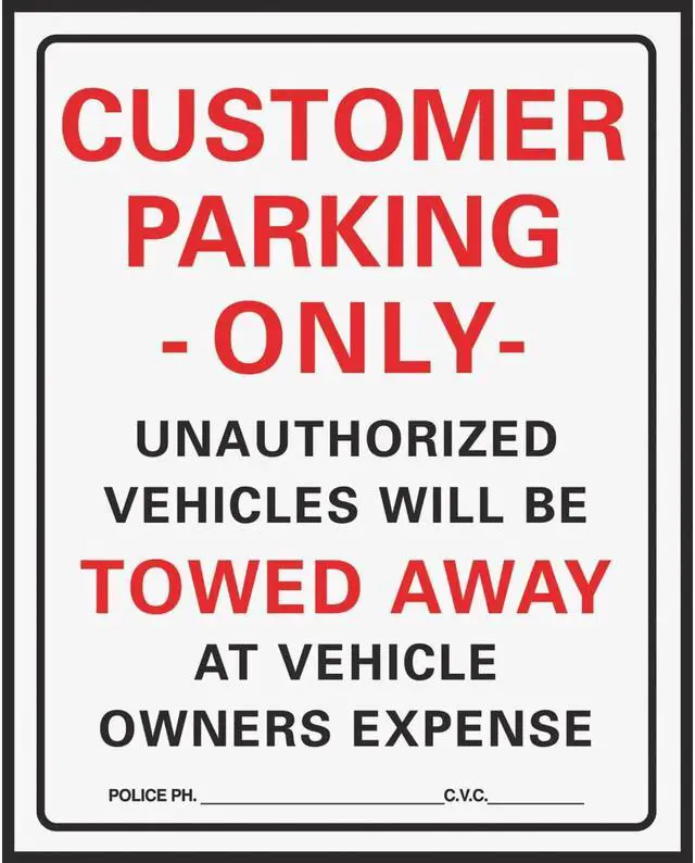Main image of Hy-Ko Commercial Grade Plastic Sign, Customer Parking Only 700