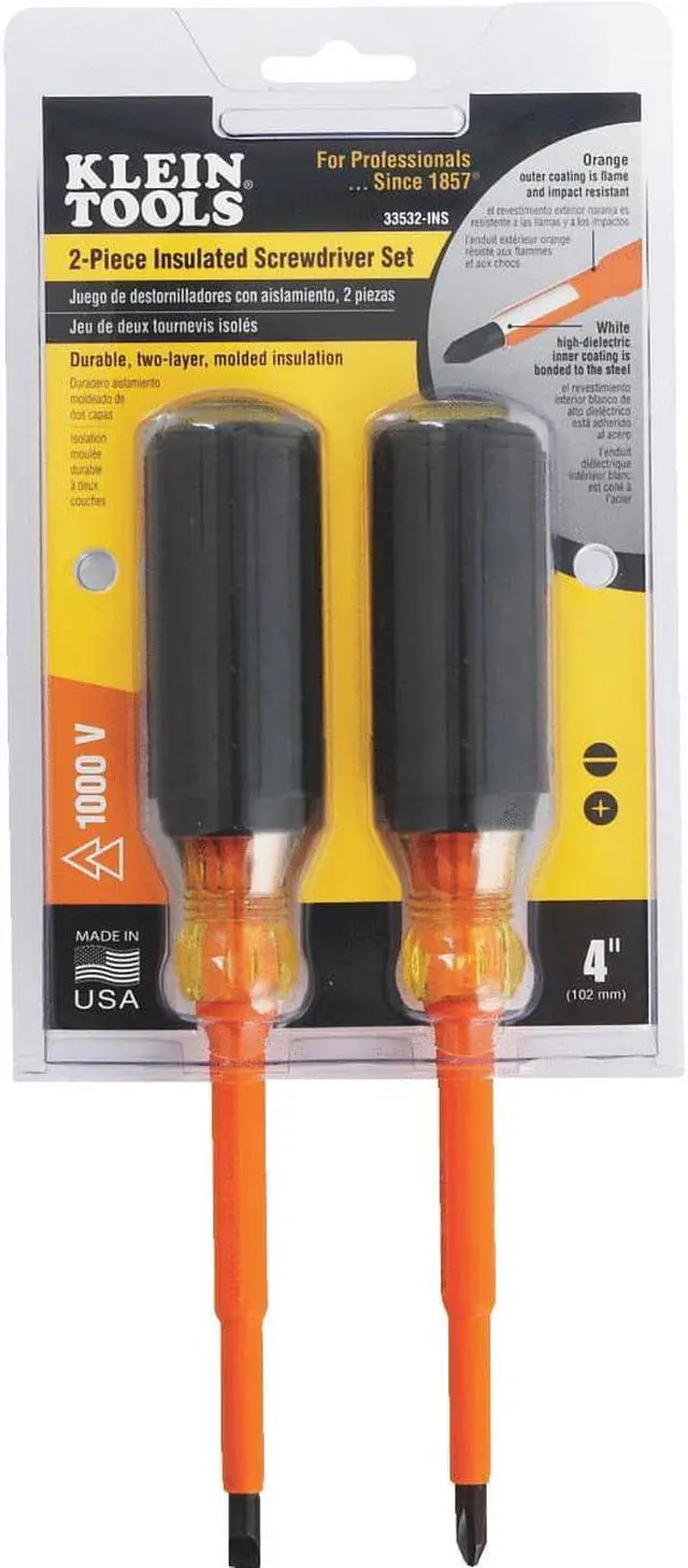 Alt view image 5 of 15 - Klein Screwdriver Set Ins Strt-Phil 2 Piece Klein Tools Screwdriver Sets