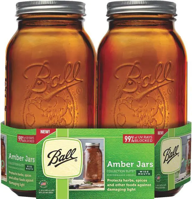 Main image of Ball Collection Elite 1/2 Gal. Wide Mouth Amber Canning Jar (2-Count) 1440069047