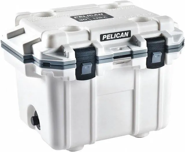 Alt view image 6 of 14 - Pelican Elite Cooler, Cooler, White/Gray, Hard, 25.30" x 19.00" x 18.50" 30Q-1-WHTGRY