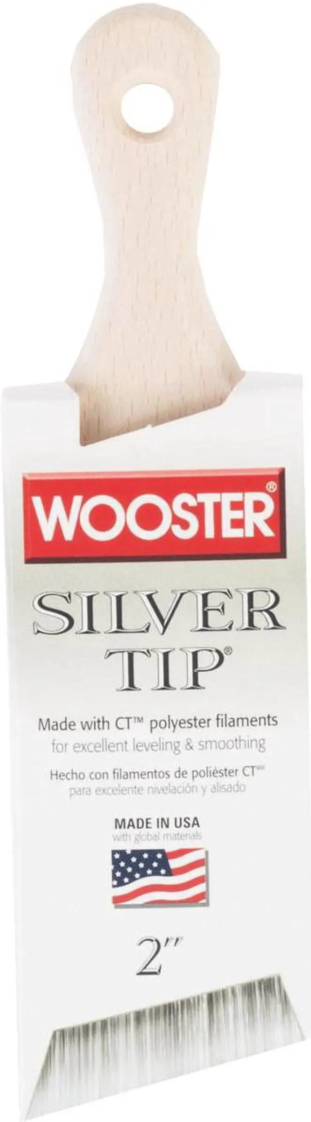 Alt view image 4 of 10 - WOOSTER 5225-2 2" Short Angle Sash Soft, Silver CT Polyester Bristle, Paint