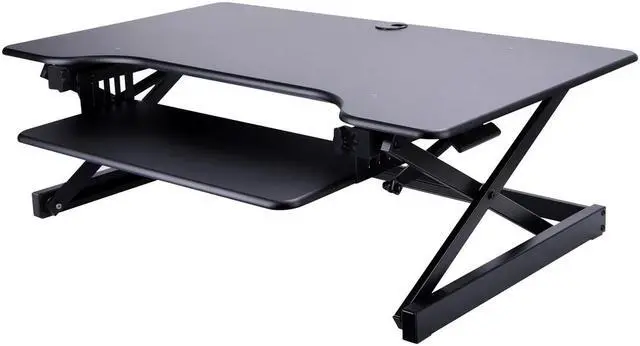 Alt view image 10 of 12 - Lorell Deluxe Adjustable Desk Riser - 20" Height x 38" Width x 24" Depth - Desktop - Black  LLR99759