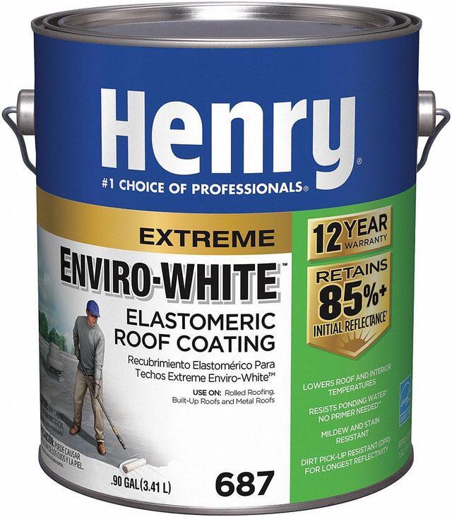 Alt view image 2 of 3 - HENRY HE687046 Elastomeric Roof Coating, 1 gal, Pail, White