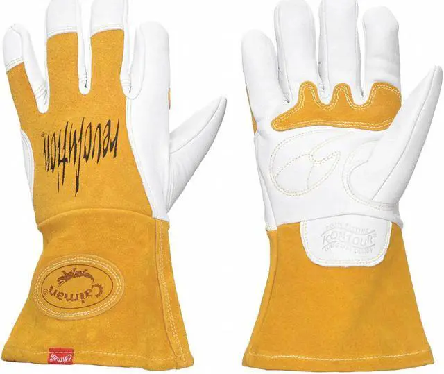 Main image of CAIMAN 1810-6 Glove,Welding,14 In L,Tan and Gold,XL,Pr