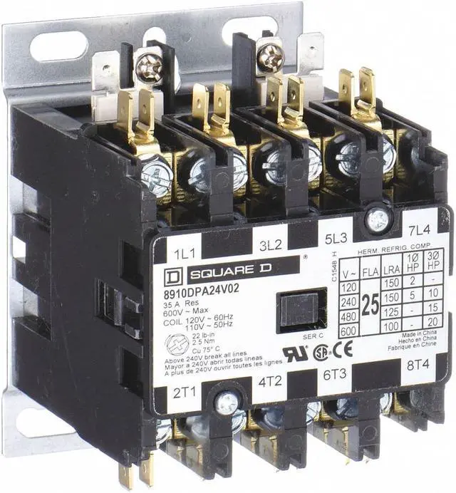 Alt view image 3 of 4 - SQUARE D 8910DPA34V09 208/240VAC Non-Reversing Definite Purpose Contactor 4P 30A