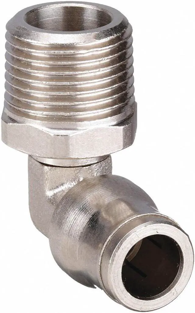 Alt view image 2 of 3 - LEGRIS 3609 12 17 Push-Fit Elbow Fitting, 12mm Tube Size, Brass, Silver
