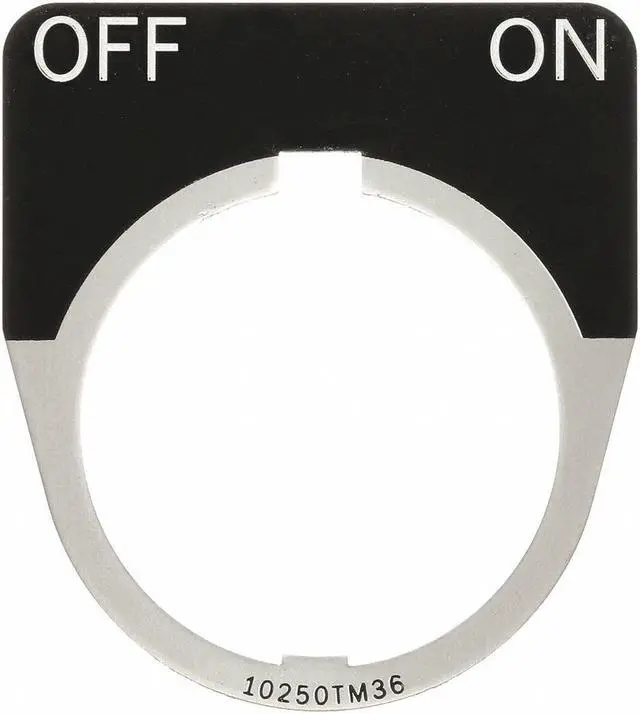 Main image of EATON 10250TM42 Cutler-Hammer Legend Plate,Half Round,Off On,Black