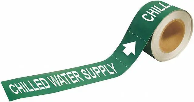 Alt view image 3 of 3 - BRADY 73869 Pipe Marker,Chilled Water Supply,2 In.H