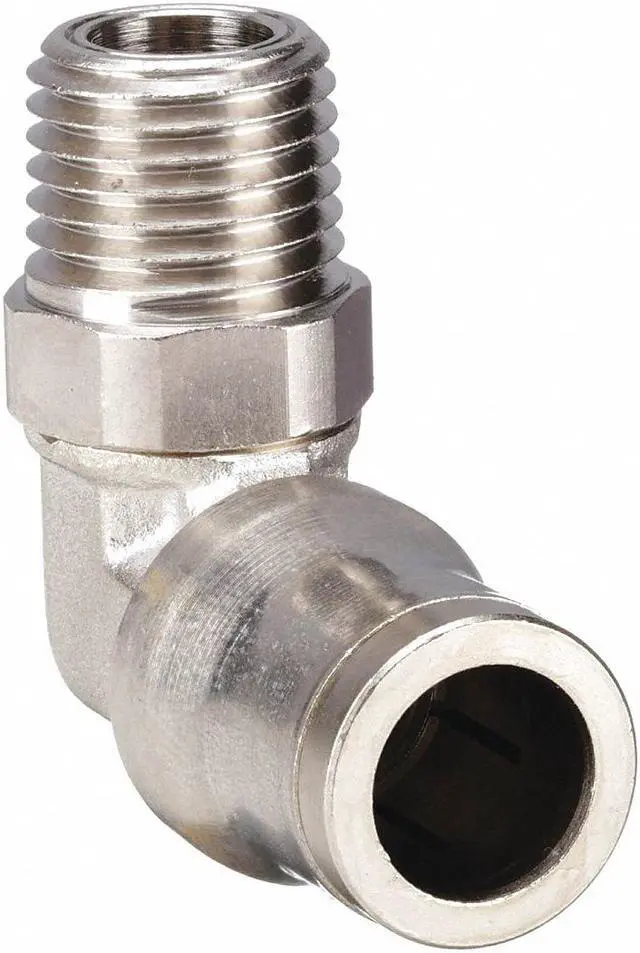 Alt view image 3 of 4 - LEGRIS 3609 60 14 Nickel Plated Brass Swivel Male Elbow, 3/8 in Tube Size