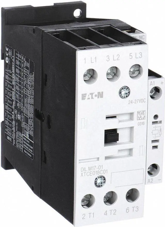 Main image of EATON XTCE018C01T IEC Magnetic Contactor, 1NC, 24 V AC, 3 P, Non-Reversing,