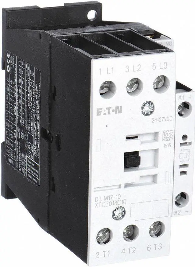 Alt view image 7 of 7 - EATON XTCE018C10A IEC Magnetic Contactor, 3 Poles, 120V AC, 18 A, Reversing: No