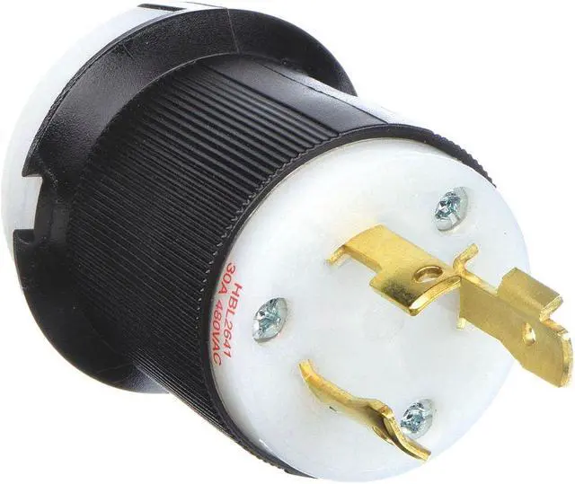 Main image of HUBBELL HBL2641 30A Twist-Lock Plug 2P 3W 480VAC L8-30P BK/WT