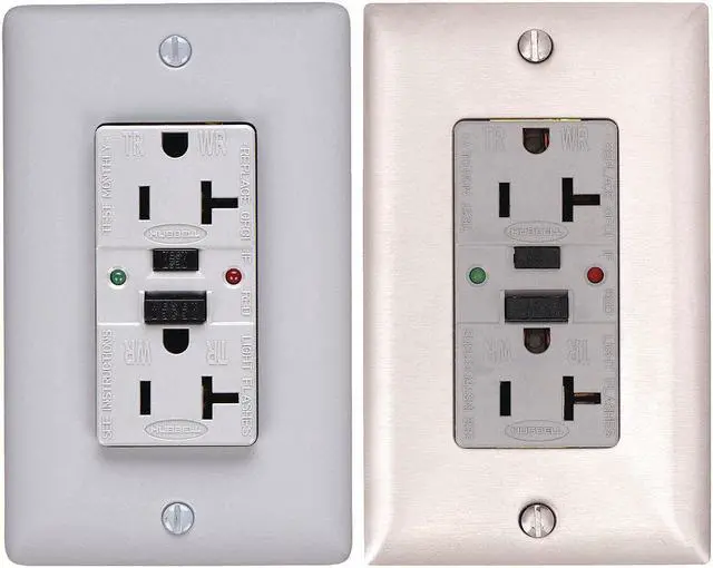 Main image of HUBBELL WIRING DEVICE-KELLEMS GFSG5362GRY GFCI Receptacle, 20A, 125VAC, 5-20R,
