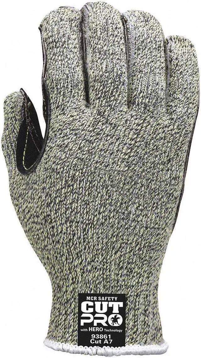 Alt view image 2 of 5 - Mcr Safety Leather Cut-Resistant Gloves Multi 7 Gauge  93861M