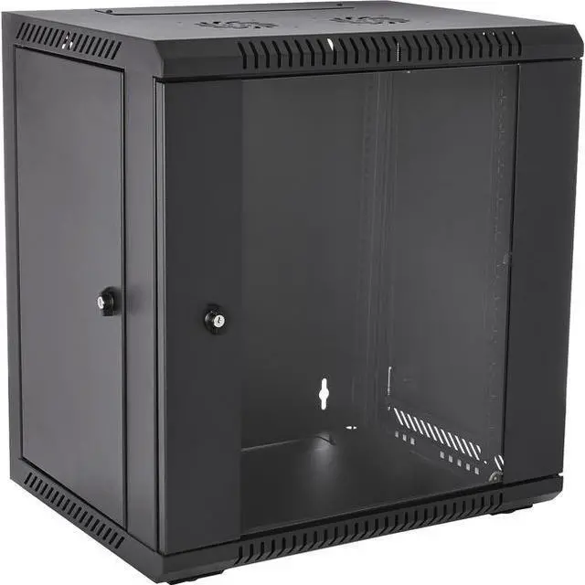 Alt view image 3 of 4 - V7 12U Rack Wall Mount Glass Door Enclosure