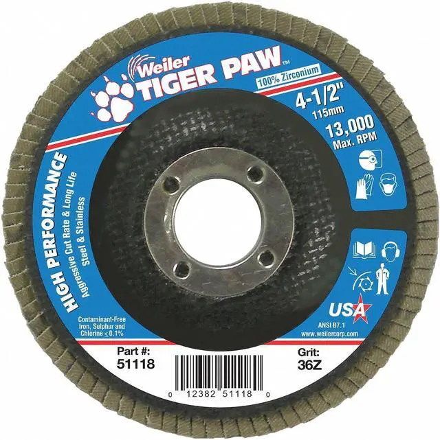 Alt view image 2 of 3 - Tiger Paw? Coated Abrasive Flap Discs