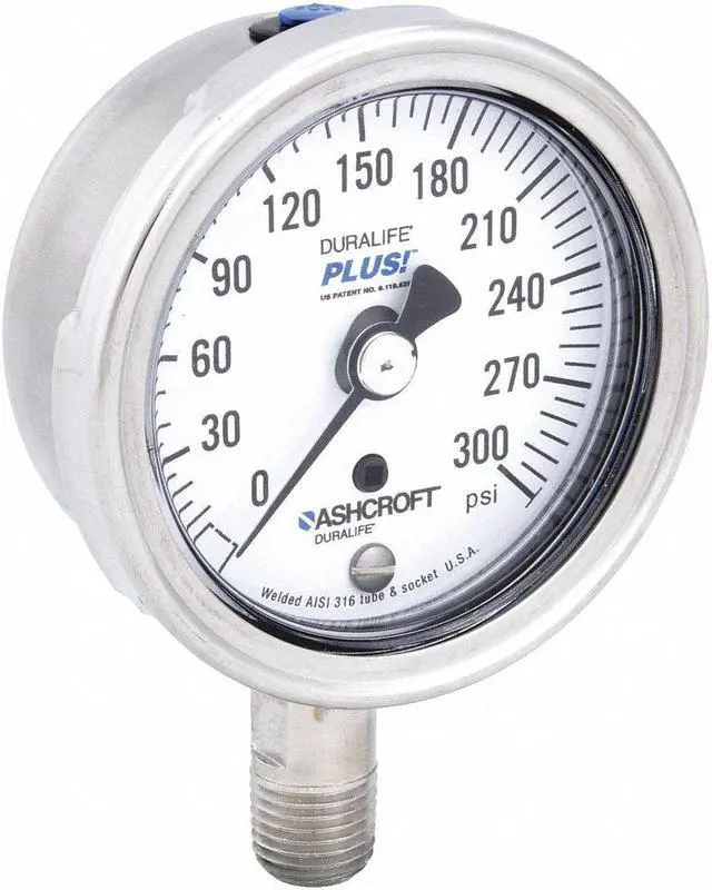 Alt view image 2 of 3 - ASHCROFT 251009SW02LXLL300 Industrial Pressure Gauge, 0 to 300 psi, 2 1/2 in
