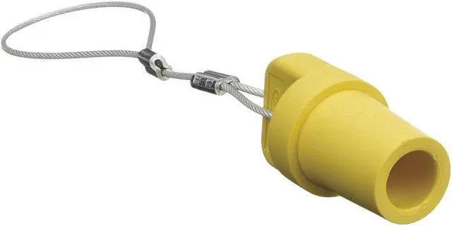 Main image of HUBBELL WIRING DEVICE-KELLEMS HBLMCAPY Single Pole Connector Cover,Male,Yellow
