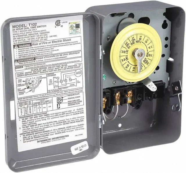 Alt view image 7 of 8 - Timer, 24Hr, SPST, 208-277V, 40A, NEMA1