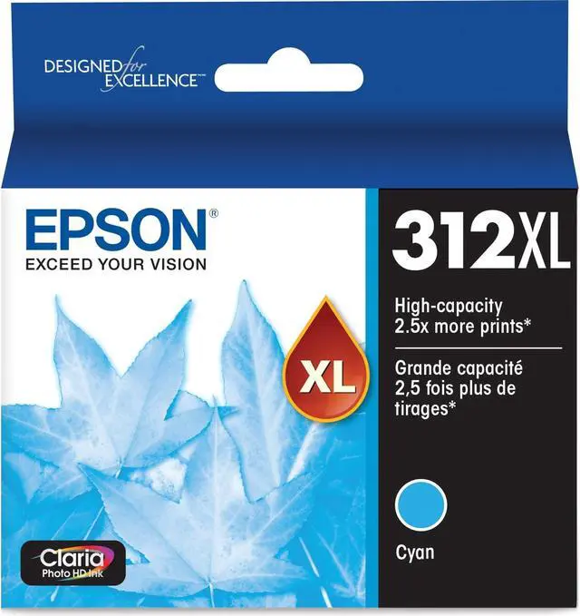 Alt view image 7 of 10 - Epson T312XL Claria High Capacity Ink Cartridge for Inkjet Printer, Cyan