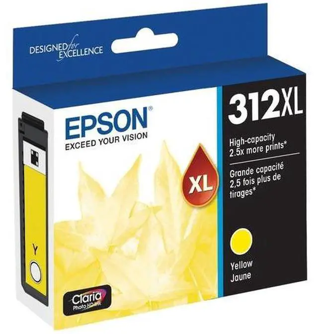 Alt view image 7 of 12 - Epson T312XL Claria High Capacity Ink Cartridge for Inkjet Printer, Yellow