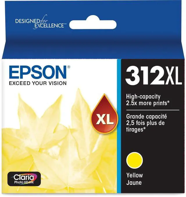 Alt view image 8 of 12 - Epson T312XL Claria High Capacity Ink Cartridge for Inkjet Printer, Yellow