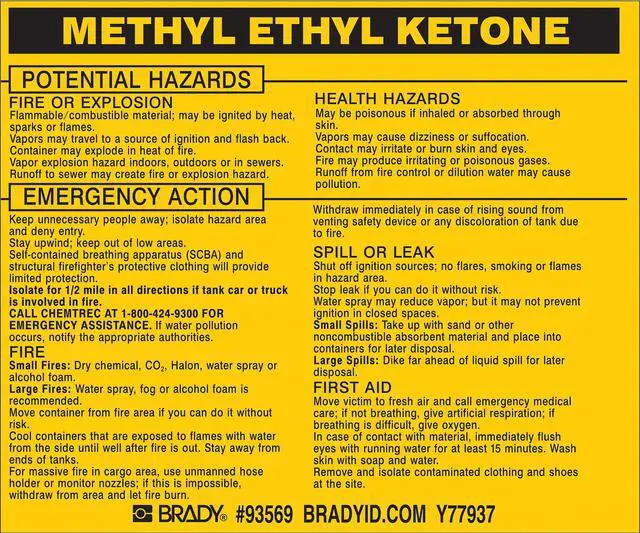 Alt view image 2 of 3 - BRADY 93569 Chemical Label,3-3/4inHx4-1/2inW,PK25