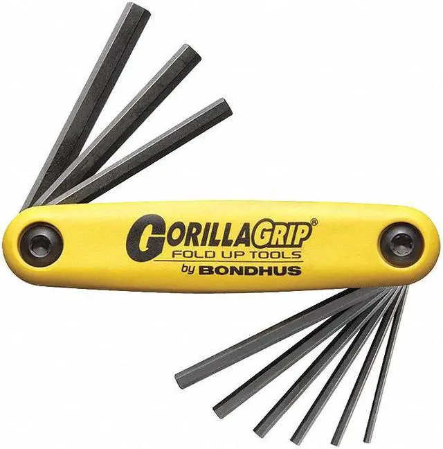 Alt view image 8 of 8 - Bondhus 116-12591 .050-3-16 Inch Gorilla Gripfoldup Tool Set