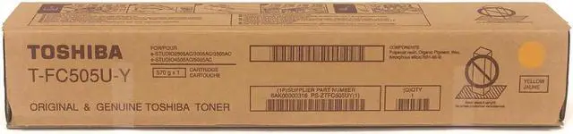 Alt view image 3 of 7 - Toshiba TFC505UY E-Studio2505Ac 3005Ac 3505Ac 4505Ac 5005Ac Yellow Toner Cartridge (33600 Yield)
