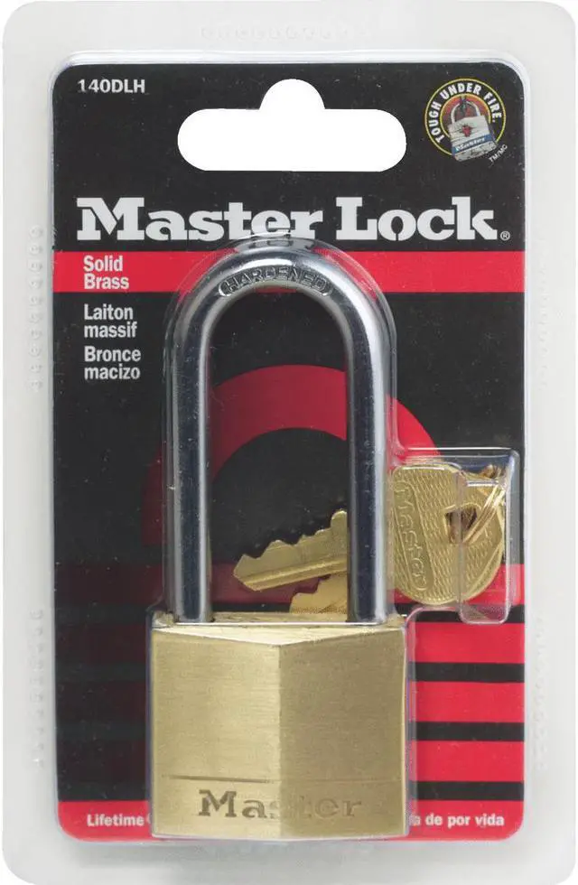 Alt view image 2 of 10 - Master Lock 1-9/16 In. W. Solid Brass Keyed Different Padlock 140DLH