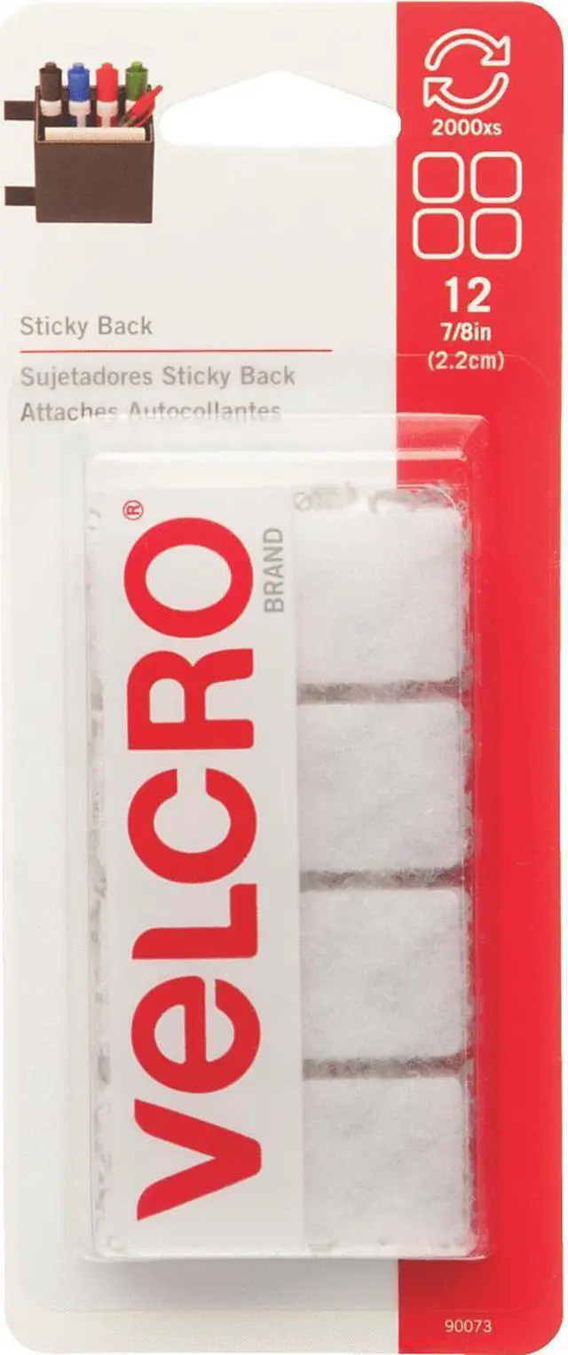 Alt view image 3 of 17 - VELCRO BRAND 90073 7/8" W x 7/8" L Hook-and-Loop Square White Sticky-Back