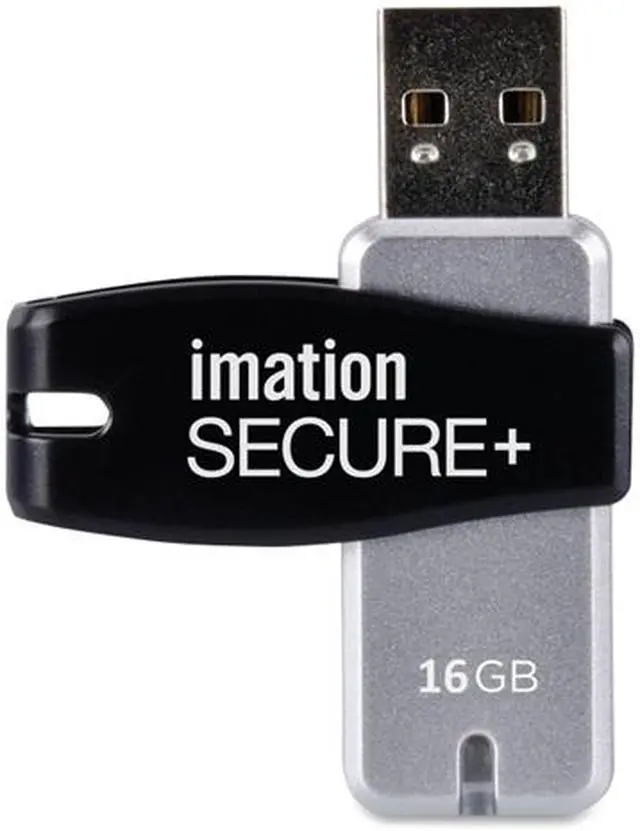 Alt view image 4 of 9 - Imation Secure 16 GB USB 2.0 Flash Drive - Black, Silver