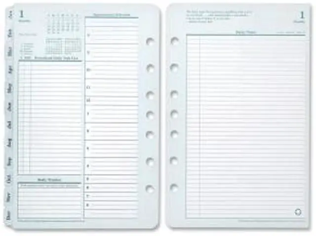 Main image of Franklin Covey 35414 Compact Planner Refill, Daily - 1 Year - Double Page Layout 4.25" x 6.75" - Green, White