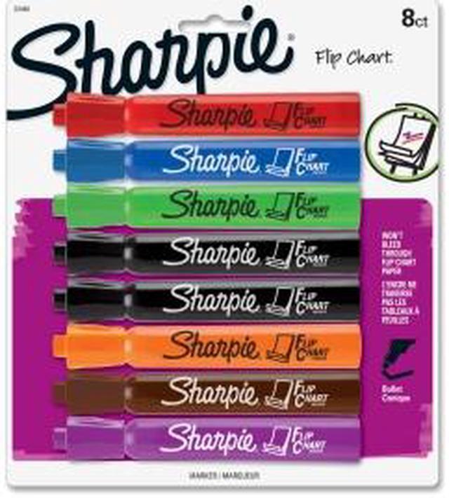 Sharpie Flip Chart Markers, Bullet Tip, Assorted Colors - 8 pack