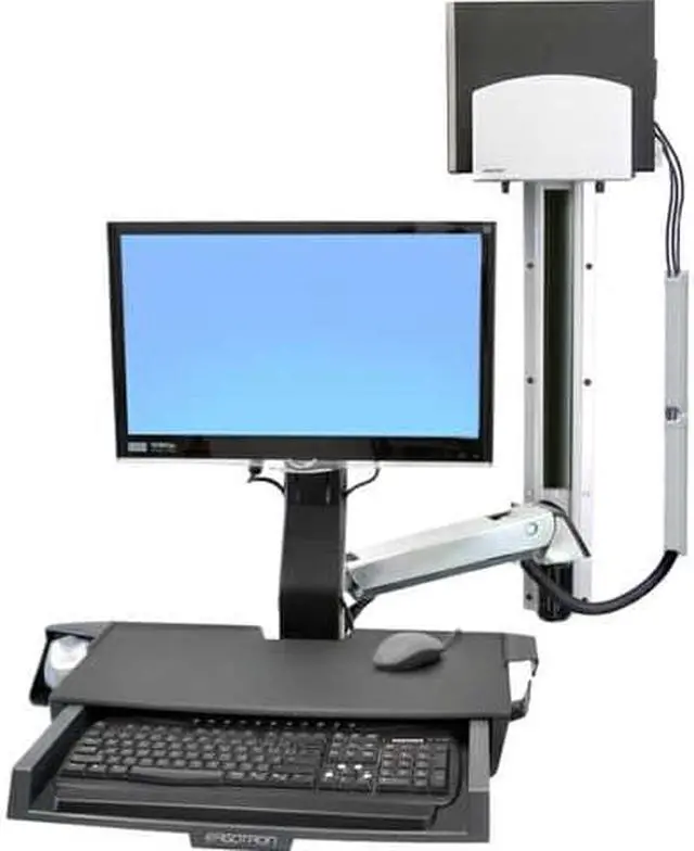 Alt view image 6 of 20 - Ergotron StyleView Multi Component Mount for CPU, Flat Panel Display, Mouse, Keyboard
