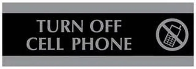 Alt view image 2 of 12 - Headline Sign Century Series Office Sign TURN OFF CELL PHONE 9 x 3 4759