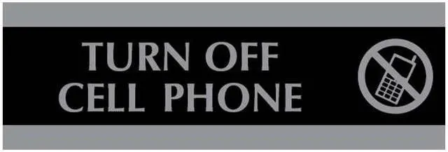 Alt view image 3 of 12 - Headline Sign Century Series Office Sign TURN OFF CELL PHONE 9 x 3 4759