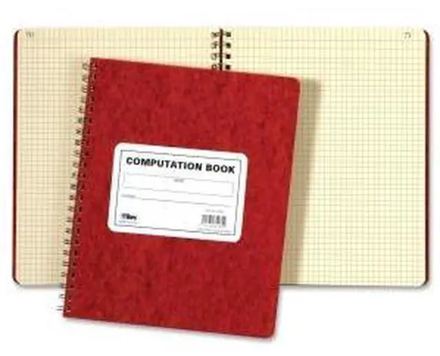 Alt view image 3 of 16 - Tops Computation Notebk 4x4 Quad 76 Shts 11-3/4"x9-1/2" Red Cover 35061