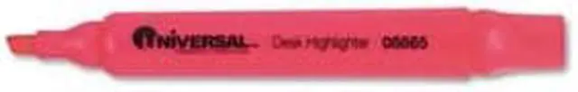 Alt view image 2 of 16 - Universal 08865 Desk Highlighter- Chisel Tip- Fluorescent Pink- 12/Pk