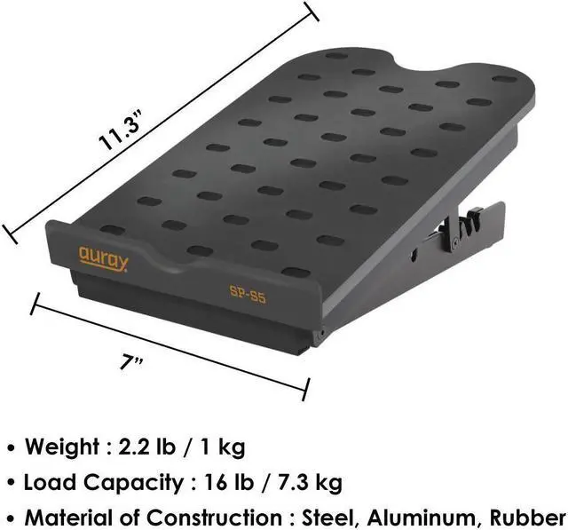 Alt view image 6 of 7 - Auray Studio Monitor Stand, 5" Speaker Stand with Adjustable 5°, 10°, 13°, and 15° Tilt Angle, Load Up to 16 lb, Nonslip Rubber Feet, Rugged Steel and Aluminum Construction