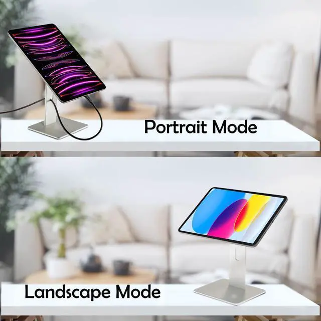 Alt view image 4 of 7 - Gabor Magnetic Tablet Stand - iPad Stand for Desk, Desktop Stand Dock Holder Compatible w/ 4-11" Tablet - 360 Rotating, Holder for iPad Air 4th Gen and 11 iPad Pro 1st, 2nd, 3rd generation