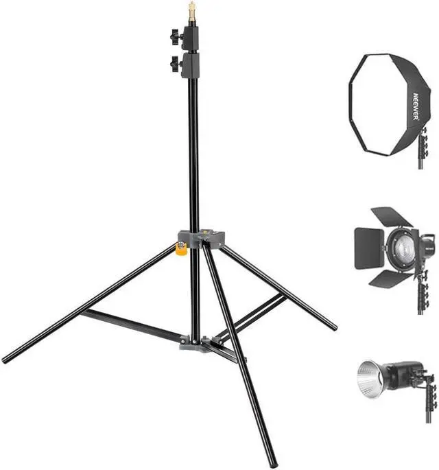 Main image of Impact Aluminum Interlocking Air Cushioned Light Stand 4-9 ft Extendable 3 Sections - Heavy Duty, 22 lb Capacity, Foldable & Stackable - Ideal for Photography, Reflectors, Cameras, Lights, Umbrellas