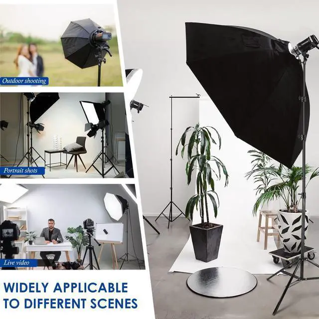 Alt view image 3 of 7 - Impact Aluminum Interlocking Air Cushioned Light Stand 4-9 ft Extendable 3 Sections - Heavy Duty, 22 lb Capacity, Foldable & Stackable - Ideal for Photography, Reflectors, Cameras, Lights, Umbrellas